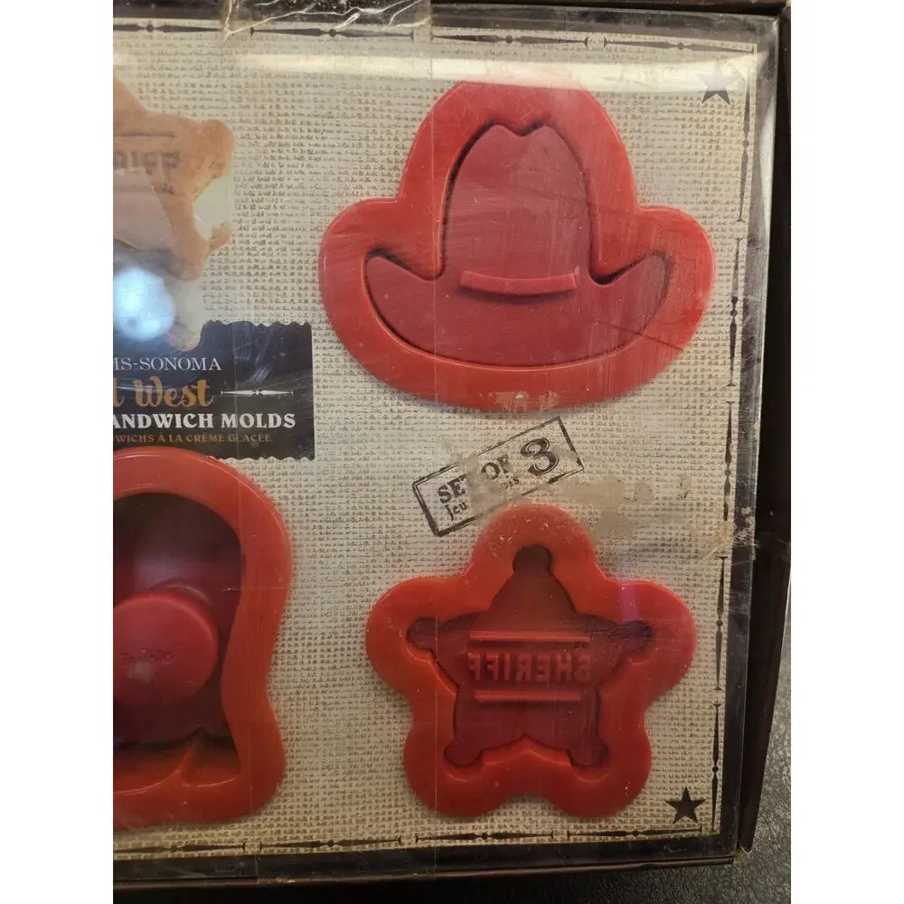 Williams-Sonoma Wild West Ice Cream Sandwich Molds Set 3 Tovolo Cowboy Hat Boots
